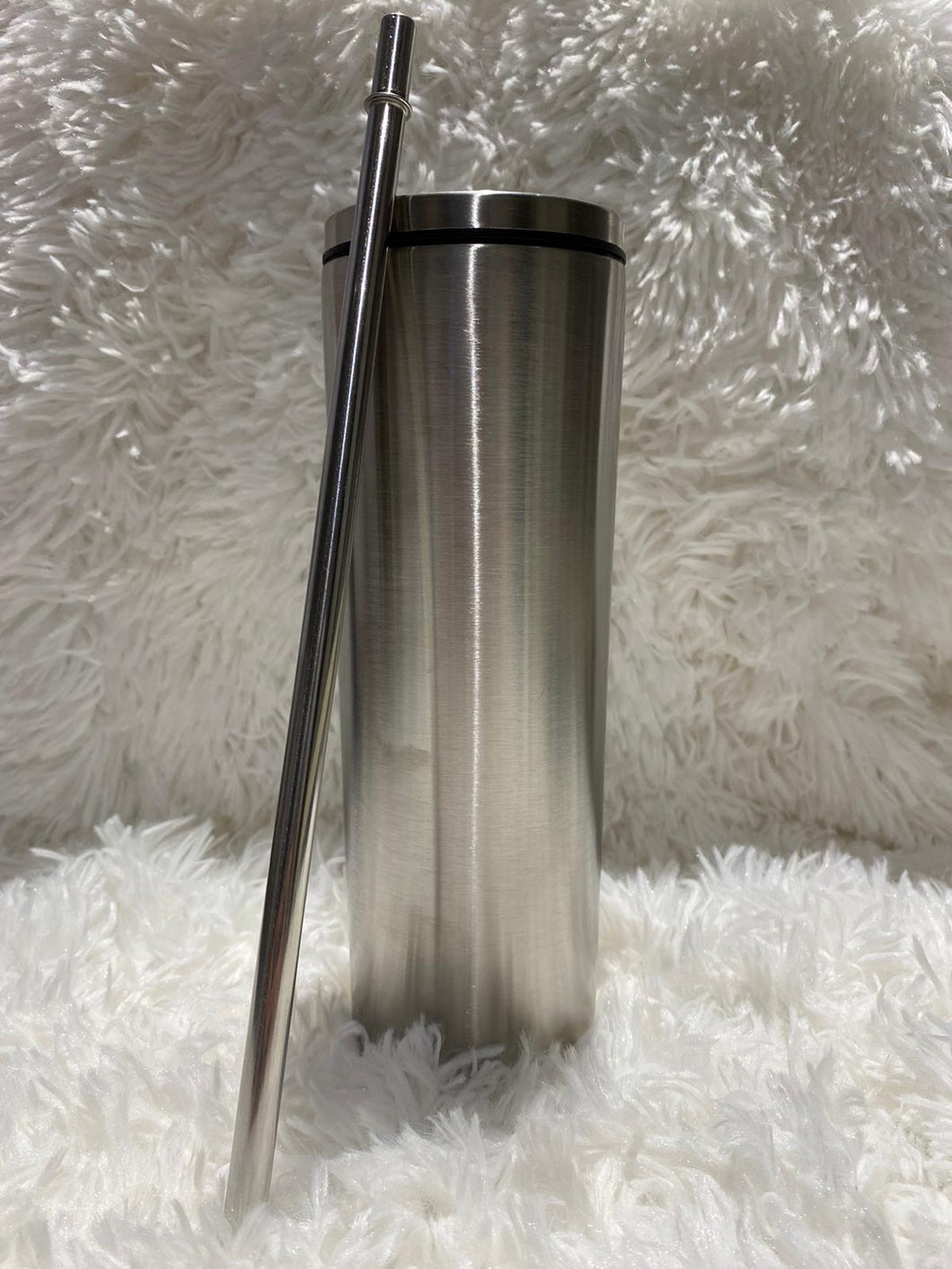 20 oz. Stainless Skinny with Stainless Lid and Straw